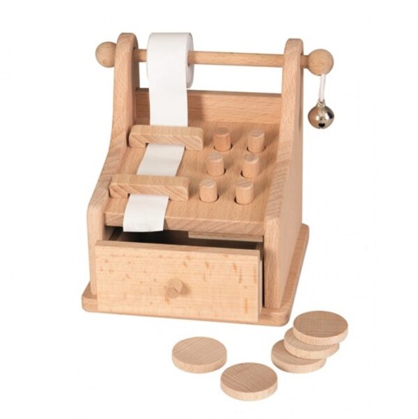511097, Egmont toys, Ξύλινη Ταμειακή Μηχανή, 12x12x14cm