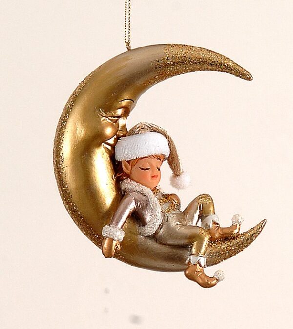 Στολίδι Baby boy on moon 12cm