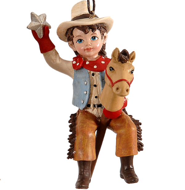 Στολίδι Cowboy με αλογάκι 11cm