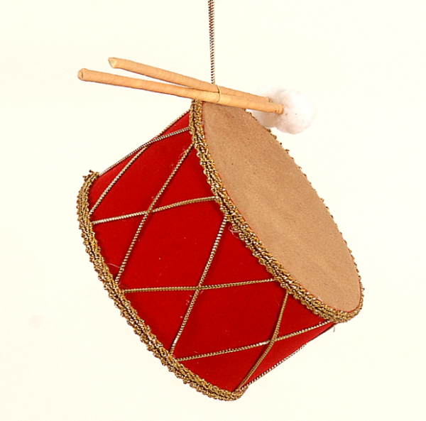 Στολίδι Τύμπανο κόκκινο μεγάλο 15cm