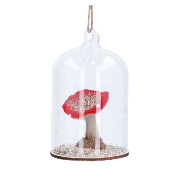 10390a, Στολίδι άγριο μανιτάρι σε γυάλα, 11εκ.