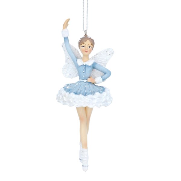 13980a,Gisela Graham, χριστουγεννιάτικο στολίδι μπαλαρίνα, με γαλάζιο φόρεμα