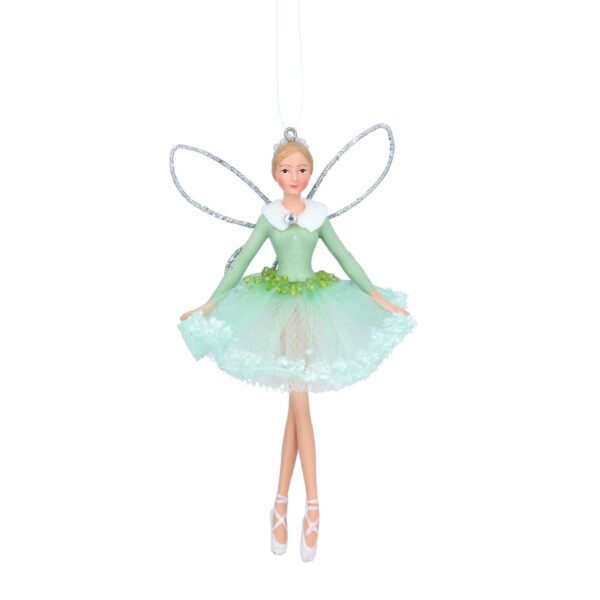 14219a, Gisela Graham,Χριστουγεννιάτικο στολίδι νεράιδα, με διάφανο πράσινο φόρεμα