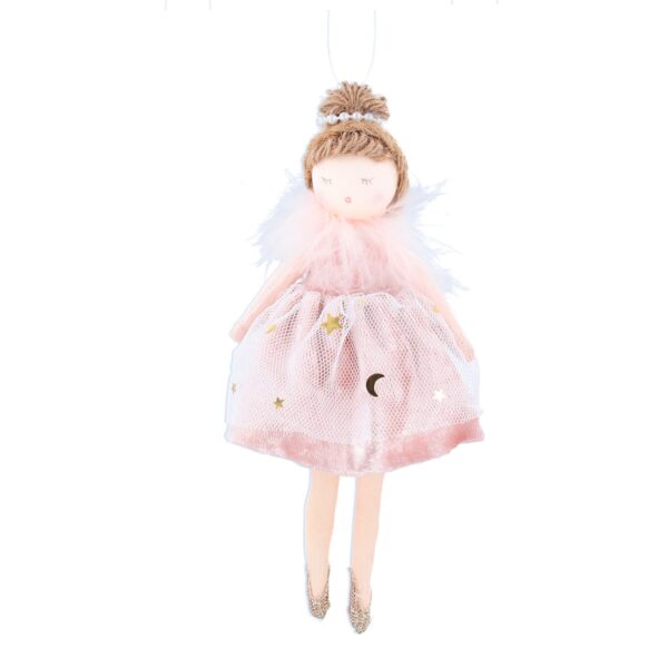 14535a, Gisela Graham, Στολίδι Νεράιδα από ύφασμα, ροζ φόρεμα