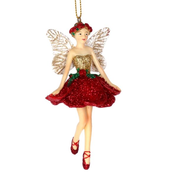 16950a, Gisela Graham, χριστουγεννιάτικο στολίδι νεράιδα με κόκκινη φούστα