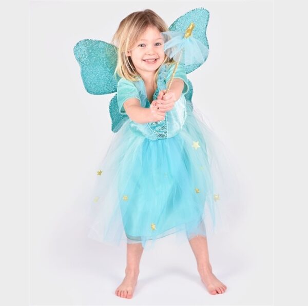 66611, Den Goda Fen, Στολή light blue Fairy, με φτερά και ραβδί