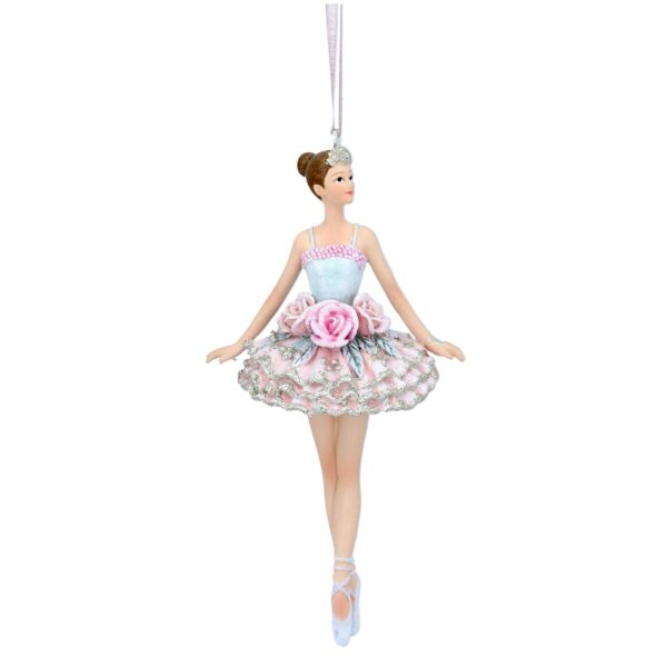 10243c, Gisela Graham, Χριστουγεννιάτικο στολίδι μπαλαρίνα με φόρεμα, παστελ γαλάζιο