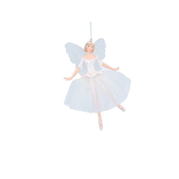 13443c, Gisela Graham, Χριστουγεννιάτικο στολίδι νεράιδα μπαλαρίνα, λευκό φόρεμα