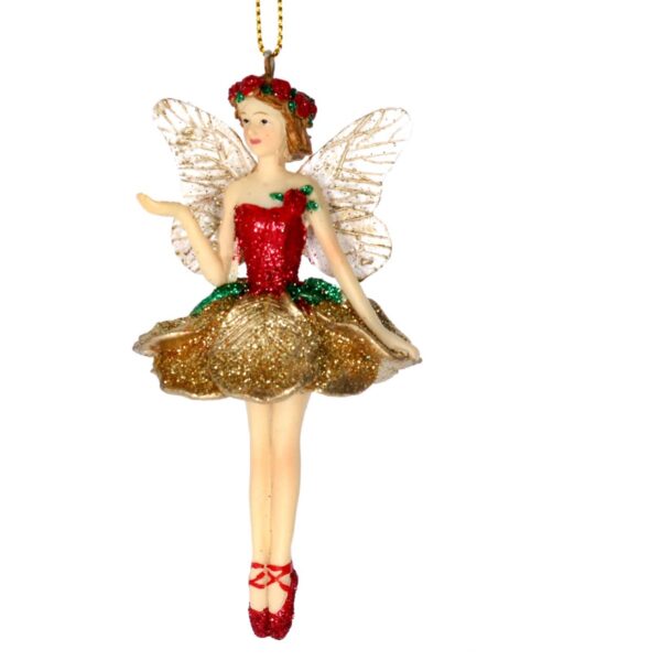 16950b, Gisela Graham, χριστουγεννιάτικο στολίδι νεράιδα με χρυσή φούστα