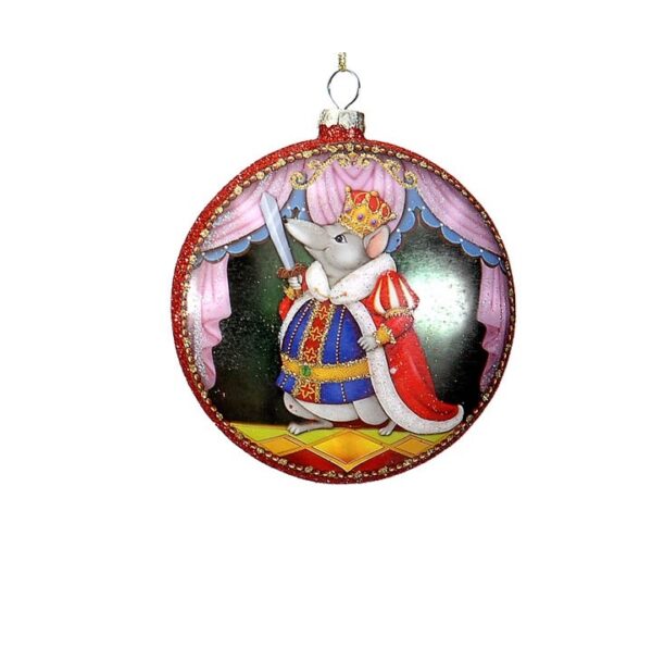 11800b, A&G Jazz, Χριστουγεννιάτικο στολίδι Οβάλ, Βασιλιάς Ποντικός, 10εκ