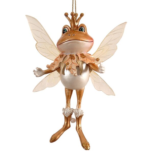 97915, A&G Jazz, Στολίδι χρυσό Βατραχάκι με φτερά, 12εκ