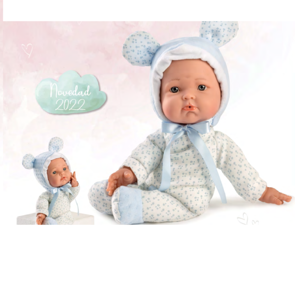 938, Guca, Κούκλα Μωρό με μαλακό σωματάκι, γαλάζιο, με αυτάκια, 38εκ