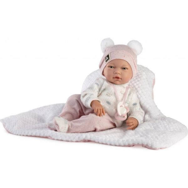 886, Guca, ΚΟΥΚΛΑ 38cm -λευκή ,μπλούζα ροζ παντελόνι